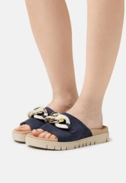 Gabor Pantolette Flach - Blue/beige