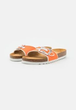 Gabor Pantolette Flach - Orange/weiß -Gabor 3a674e8c782346fb94f37aad81f9fb60