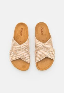 Gabor Pantolette Flach - Natur/weiss -Gabor 529a819bb19545fca6c42bc523ad6b6c