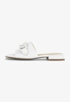 Gabor Pantolette Flach - Weiss Lds Uni