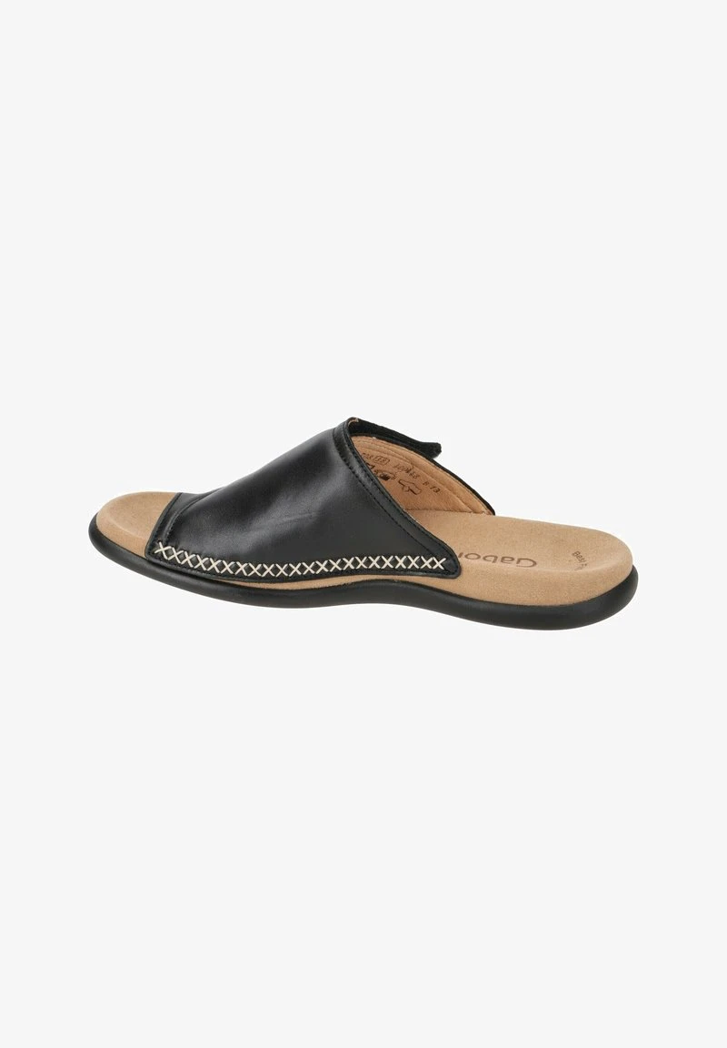 Gabor Pantolette Flach - Schwarz Braun 1 Gabor Pantolette Flach - Schwarz Braun