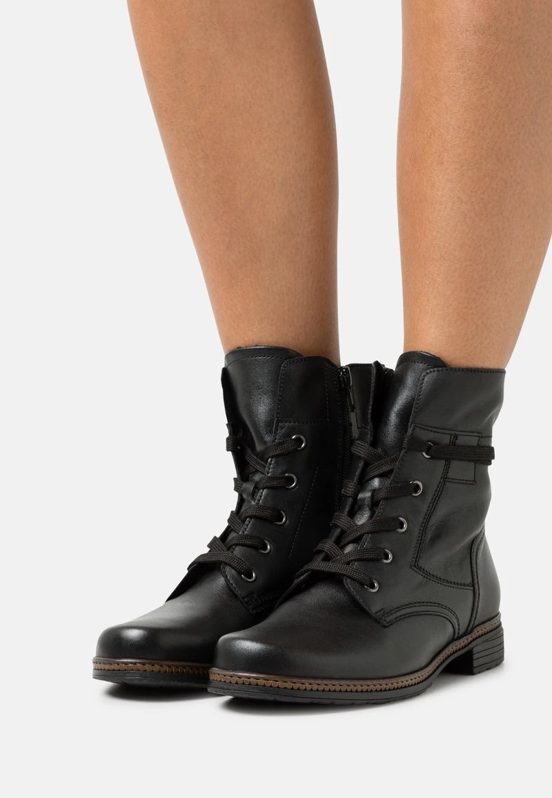 Gabor Schnürstiefelette - Schwarz/altsilber 1 Gabor Schnürstiefelette - Schwarz/altsilber