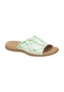 Gabor BEQUEME - Badesandale - White / Green -Gabor a782206d5afe4738ac6e56cc66fff7d7